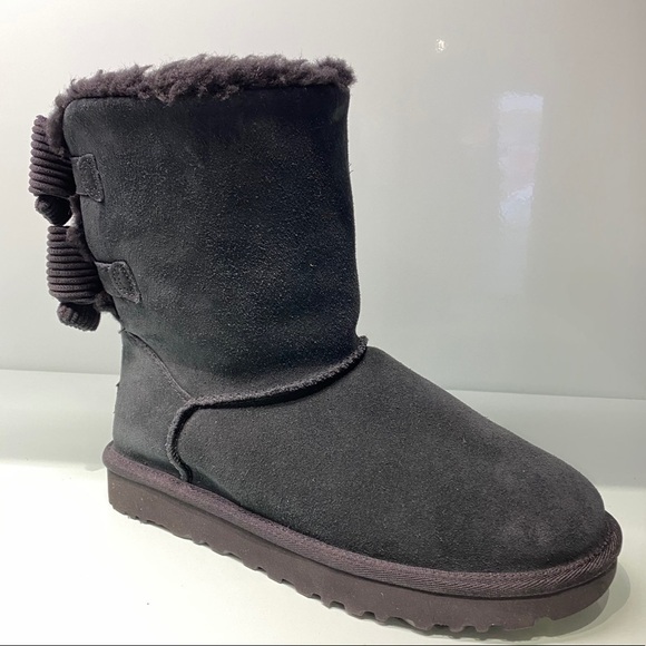 UGG | Bailey Corduroy Bow Boots Black Size 6 NEW - Picture 3 of 16